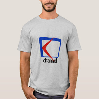 "Channel Graphic T - Shirt with Blue and Red Desig
