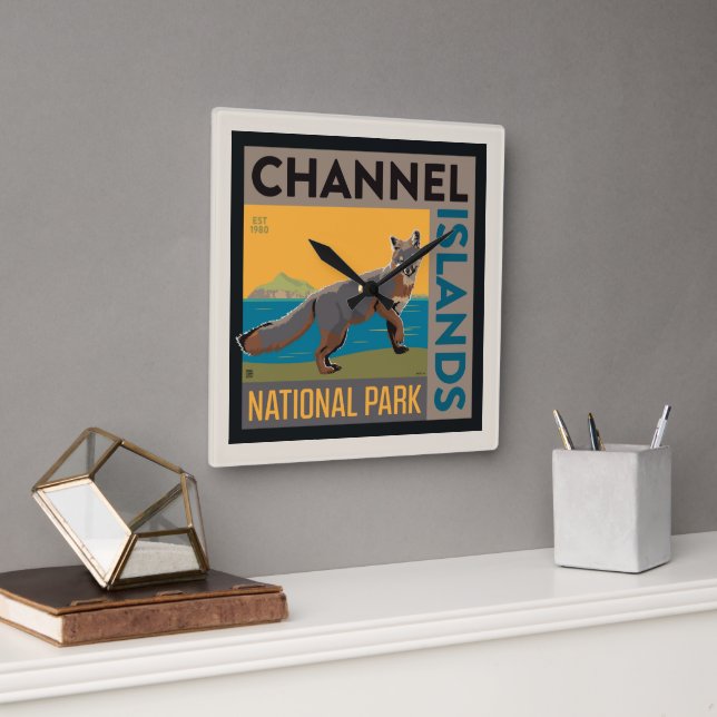 Channel Islands National Park | Fox Quadratische Wanduhr (Büro)