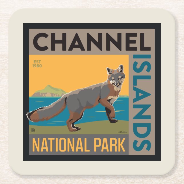 Channel Islands National Park | Fox Rechteckiger Pappuntersetzer (Vorderseite)