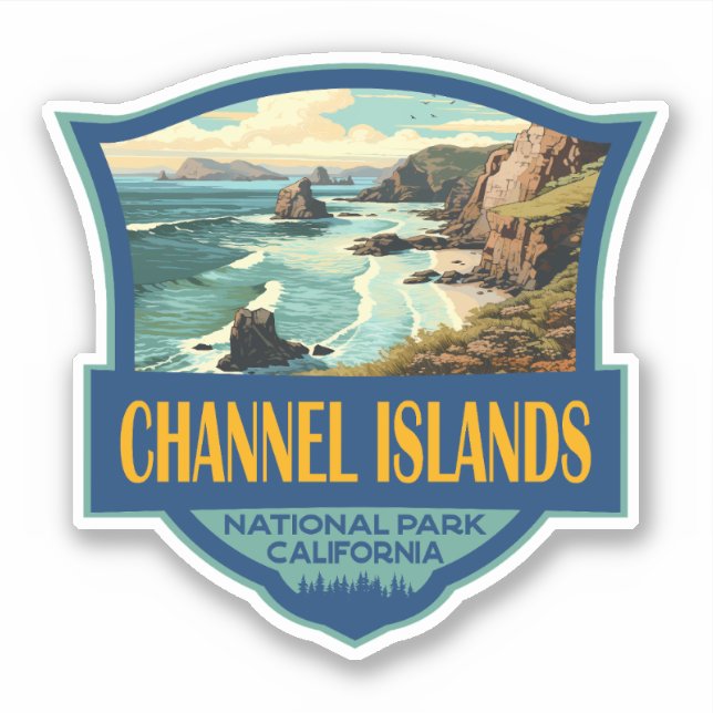 Channel Islands National Park Illustration Travel Aufkleber (Vorderseite)
