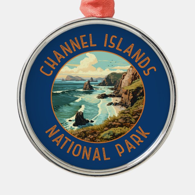 Channel Islands National Park Retro Kunstgewerbe Ornament Aus Metall (Vorne)
