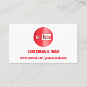 CHANNEL NAME YOUTUBER LOGO QR CODE RED WEISS  VISITENKARTE
