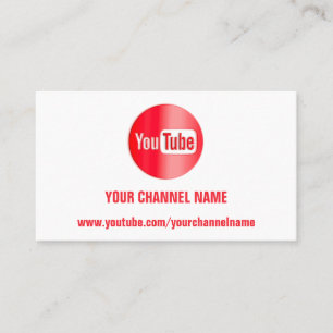 CHANNEL NAME YOUTUBER LOGO QR CODE RED WHITE BUSI VISITENKARTE