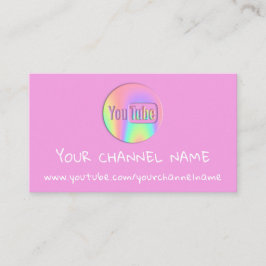 CHANNEL YOUTUBER LOGO QR CODE PINK HOLOGRAPH VISITENKARTE