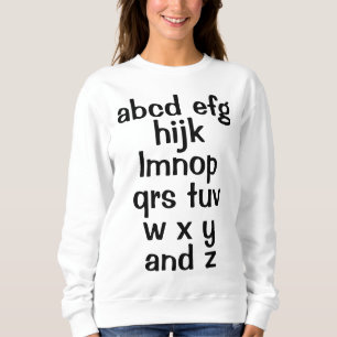 Chanson Alphabet ABC Sweatshirt féminine