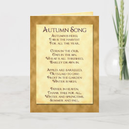 Chanson d'automne Thanksgiving Poem Invitation Car
