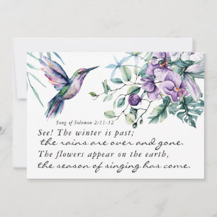 Chanson de Salomon 2 Hummingbird Bible Carte Plat