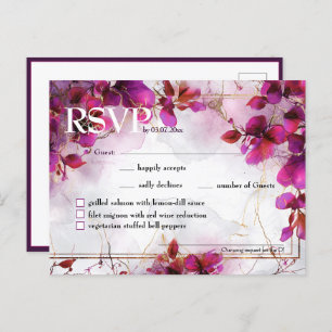 Chanson et menu Fuchsia Enchantement : Aquarelle