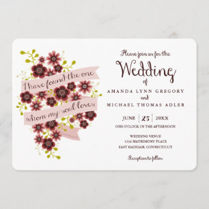 Chanson florale romantique de Salomon Faire-part d