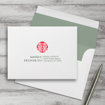 Chanson Hy Enveloppes RSVP de mariage chinois/viet
