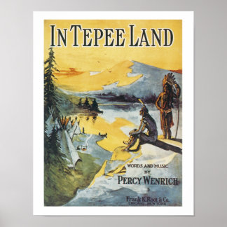 Chanson Sur Tepee Land Poster De L'Art Vintage
