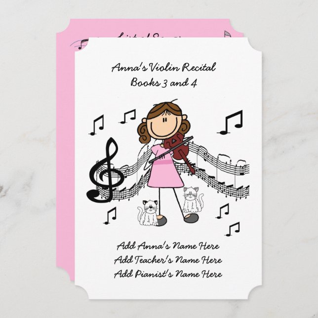 Chansons de la carte Dix d'invitation de (Devant / Derrière)