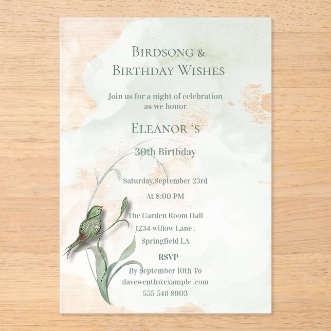 Chansons d'oiseaux et meilleurs voeux Invitation a (Recto)