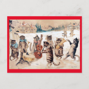 Chant de cantique de Noël, carte postale Louis Wai