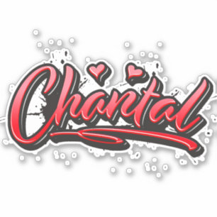 Chantal red Heart Graffiti Aufkleber Sticker