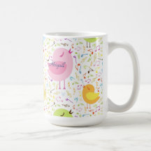 Chanter des oiseaux avec des notes musicales Mug p