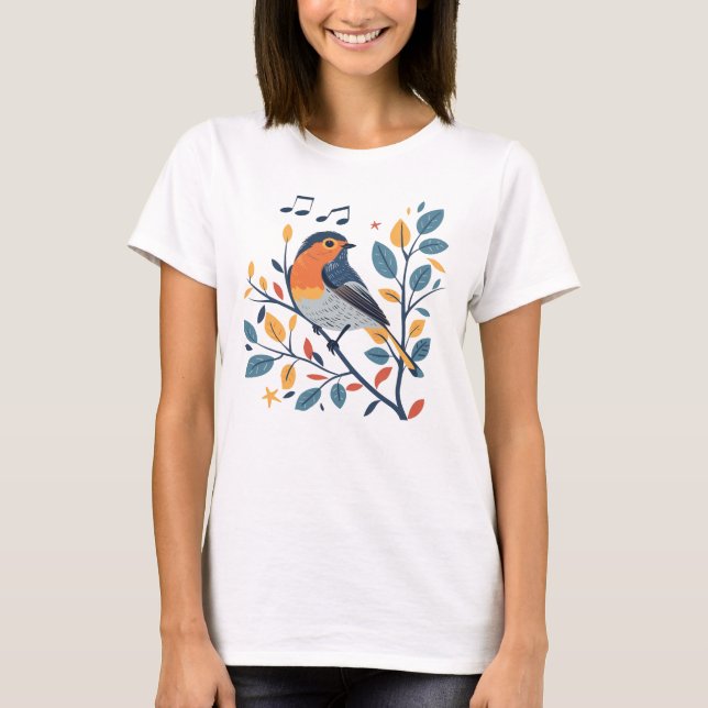Chanter un oiseau à la Branche T-Shirt - Nature &  (Devant)