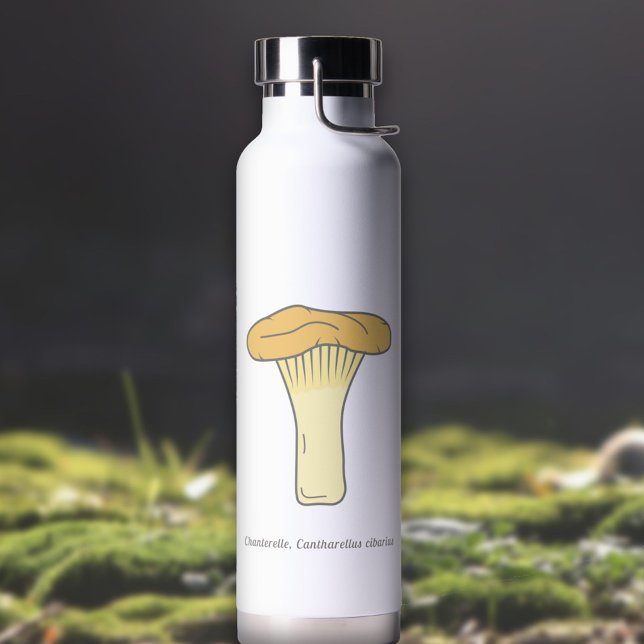 Chanterelle Botanique Bouteille d'eau aux champign (Botanical Chanterelle Mushroom Water Bottle)