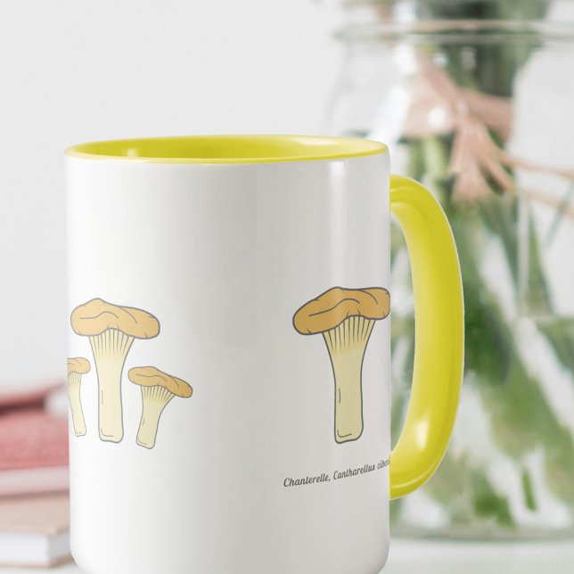 Chanterelle botanique Mug de champignons (Botanical Chanterelle Mushroom Mug)