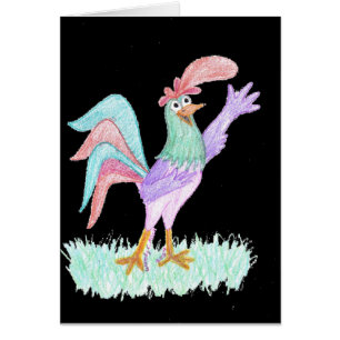 Chanteur Rooster sur Black par Wendy C. Allen