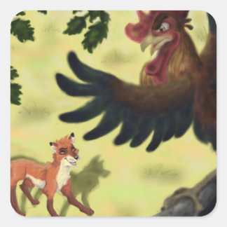 Chanticle und Fox Quadratischer Aufkleber
