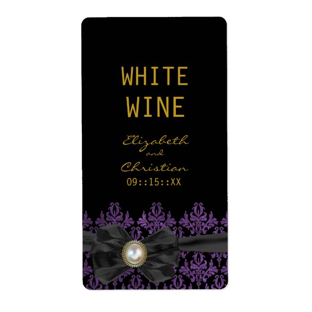 Chantilly Lace Wedding Wine Labels (Vorne)