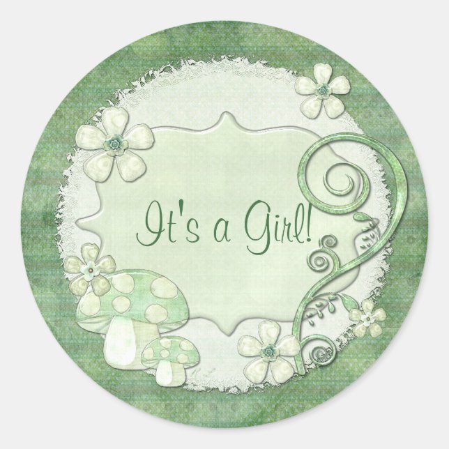 Chantily Whimsical Mixed Media Runder Aufkleber (Vorderseite)