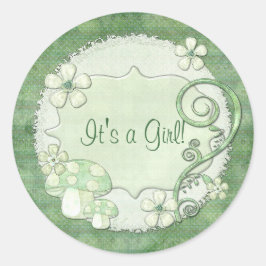 Chantily Whimsical Mixed Media Runder Aufkleber