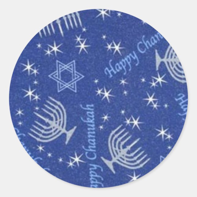 chanuka glücklich runder aufkleber (Vorderseite)