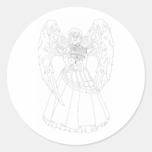 Chanukah Angel Runder Aufkleber
