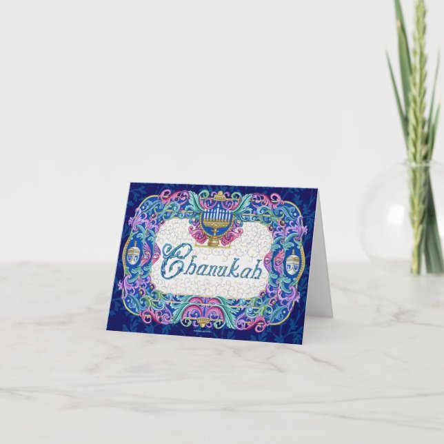 Chanukah Anmerkungs-Karte Feiertagskarte (Vorderseite)