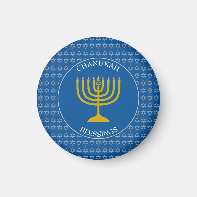 CHANUKAH BLESSINGS | Menorah | Hanukkah Magnet (Vorne)