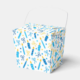 Chanukah Candles Burning White Blue Gold Geschenkschachtel