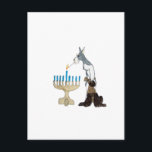 chanukah (Chanukka) Karte<br><div class="desc">chanukah (Chanukka) Karte Schnauzer s,  der das menorah beleuchtet</div>