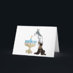 chanukah (Chanukka) Karte<br><div class="desc">chanukah (Chanukka) Karte Schnauzer s,  der das menorah beleuchtet</div>