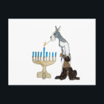 chanukah (Chanukka) Karte<br><div class="desc">chanukah (Chanukka) Karte Schnauzer s,  der das menorah beleuchtet</div>