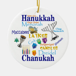 Chanukah Collage/Licht der Lichter Keramik Ornament