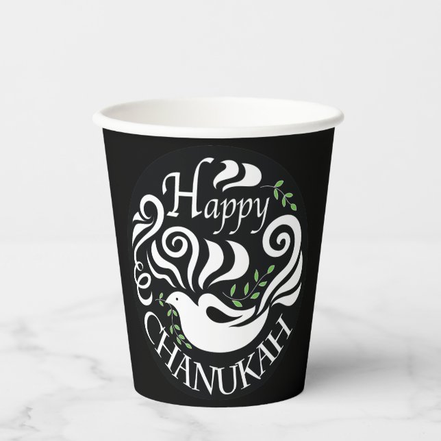Chanukah Dove 8 oz. Pappbecher (Vorderseite)