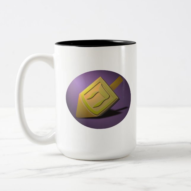 Chanukah Dreidel-Tasse Zweifarbige Tasse (Links)