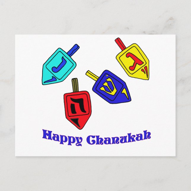 Chanukah Dreidels Postkarte (Vorderseite)