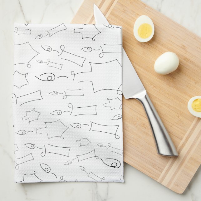 Chanukah Geschirrtuch (Viertel Falte)