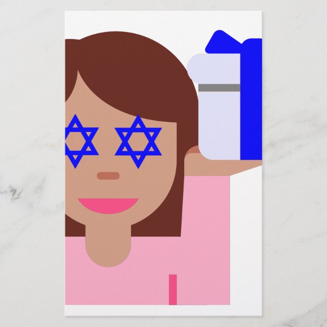 Chanukah Haar gedreht Emoji (Vorderseite)