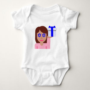 Chanukah Haar gedreht Emoji Baby Strampler
