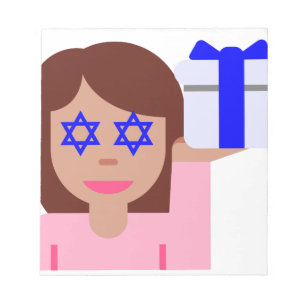 Chanukah Haar gedreht Emoji Notizblock
