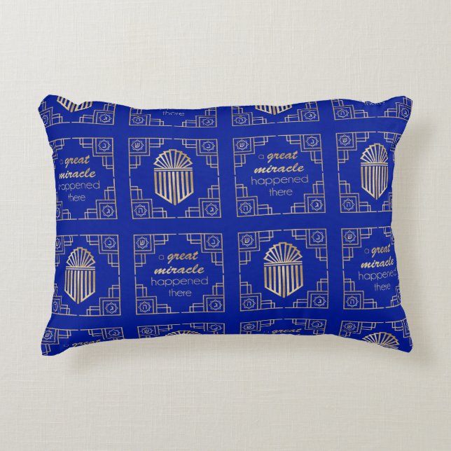 Chanukah/Hanukkah Art Deco Gold Dreidels Dekokissen (Vorderseite)