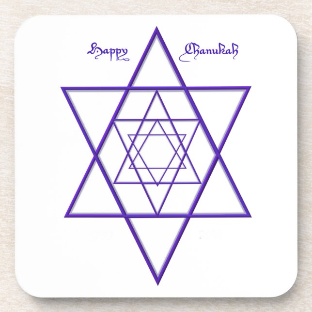 Chanukah / Hanukkah Blau und Weiße Untersetzer (Vorderseite)