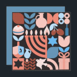 Chanukah Hanukkah Menorah Donut Jewish Stars Card Karte<br><div class="desc">Hanukkah / Chanukah Moderne geometrische Muster Grußkarte. Menorah, Dreidel, Jüdische Stars, Donut & Olive OIl... sie sind alle hier. Jewish Hanukkah Symbols Space, um Ihren personalisierten Text auf der Rückseite hinzuzufügen. Alles Gute wünscht Hanukkah. Auf dem Hebräischen steht "Chanukah Sameach". (Happy Chanukah) Dieses hochklassige, schöne, aussehen, ist eine großartige Möglichkeit,...</div>