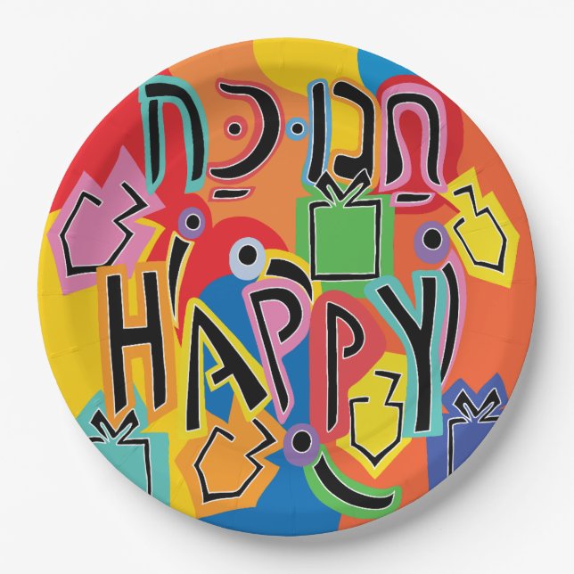 Chanukah Happy Bright Pappteller (Vorderseite)