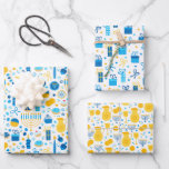 Chanukah Mixed Set Menorah & Candles Muster Geschenkpapier Set<br><div class="desc">Manchmal haben Sie nur ein paar Artikel für Chanukah zu packen, und Sie will nicht, eine große Rolle von Chanukah Packpapier zu kaufen, die wird in Ihrem Schrank für Jahre bleiben. Diese Auswahl von drei Chanukah Packpapier Blätter ist perfekt für die Verpackung ein paar Geschenke. Drei separate Blätter Packpapier für...</div>