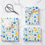 Chanukah Party Blue Gold White Menorah Gelt Cookie Geschenkpapier Set<br><div class="desc">Manchmal haben Sie nur ein paar Artikel für Chanukah zu packen, und Sie will nicht, eine große Rolle von Chanukah Packpapier zu kaufen, die wird in Ihrem Schrank für Jahre bleiben. Diese Auswahl von drei Chanukah Packpapier Blätter ist perfekt für die Verpackung ein paar Geschenke. Drei separate Blätter Packpapier für...</div>